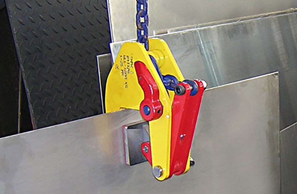 This clamp is used for hoisting & transporting work pieces that may not be damaged while being moved.
