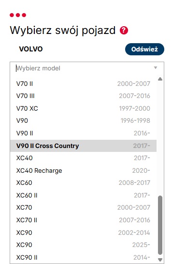 konfigurator łańcuchów śniegowych