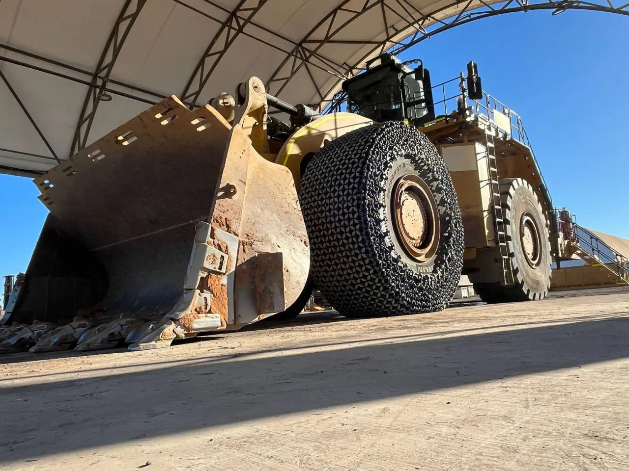 An open cut mining vehicle fitted with pewag TPC